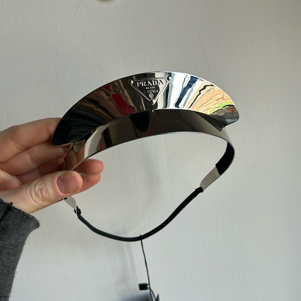 Silver Metal Prada Fall 2020 Headband